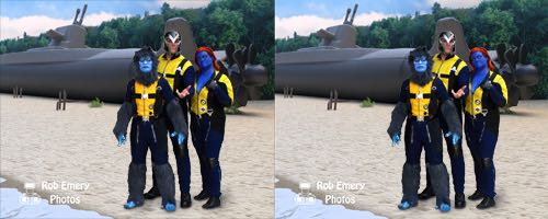 Magneto, Beast and Mystique after putting the Caspertina on a cuban beach